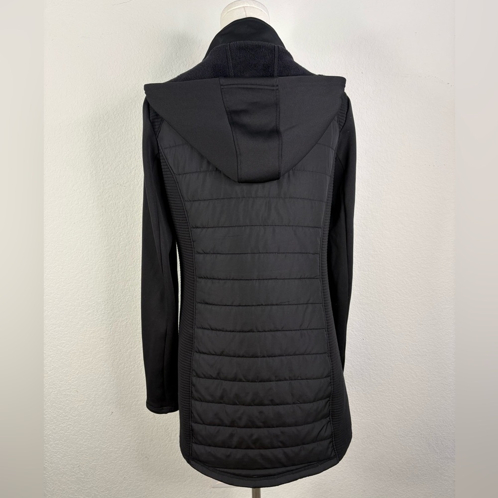 TEK GEAR Black Quilted Hooded Jacket w/ Thumb Holes – Size Small - Picture 4 of 8